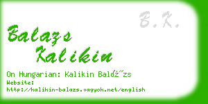 balazs kalikin business card